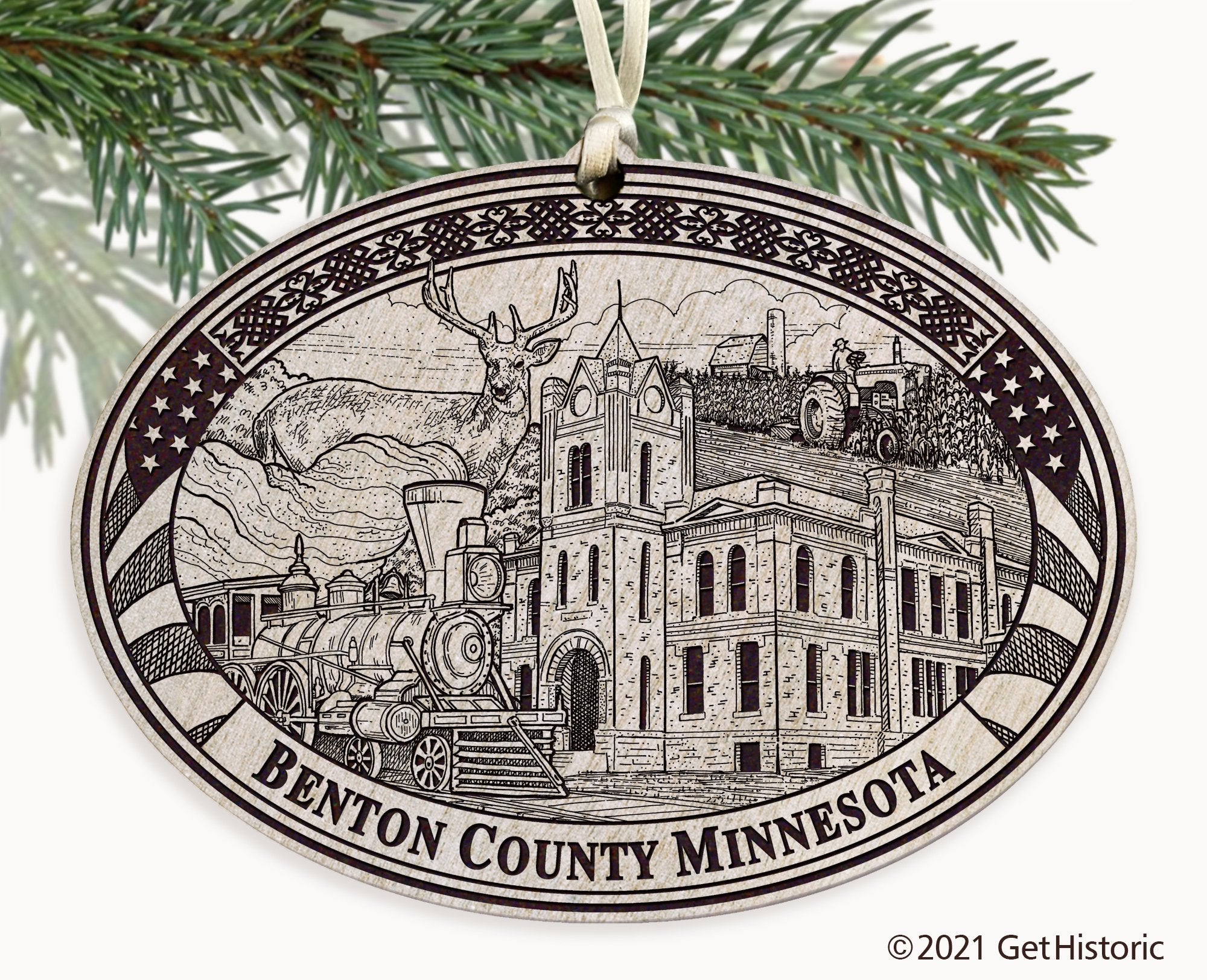 Benton County Minnesota Engraved Ornament