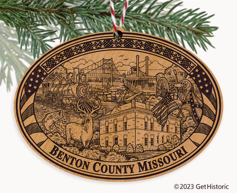 Benton County Missouri Engraved Natural Ornament