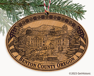 Benton County Oregon Engraved Natural Ornament