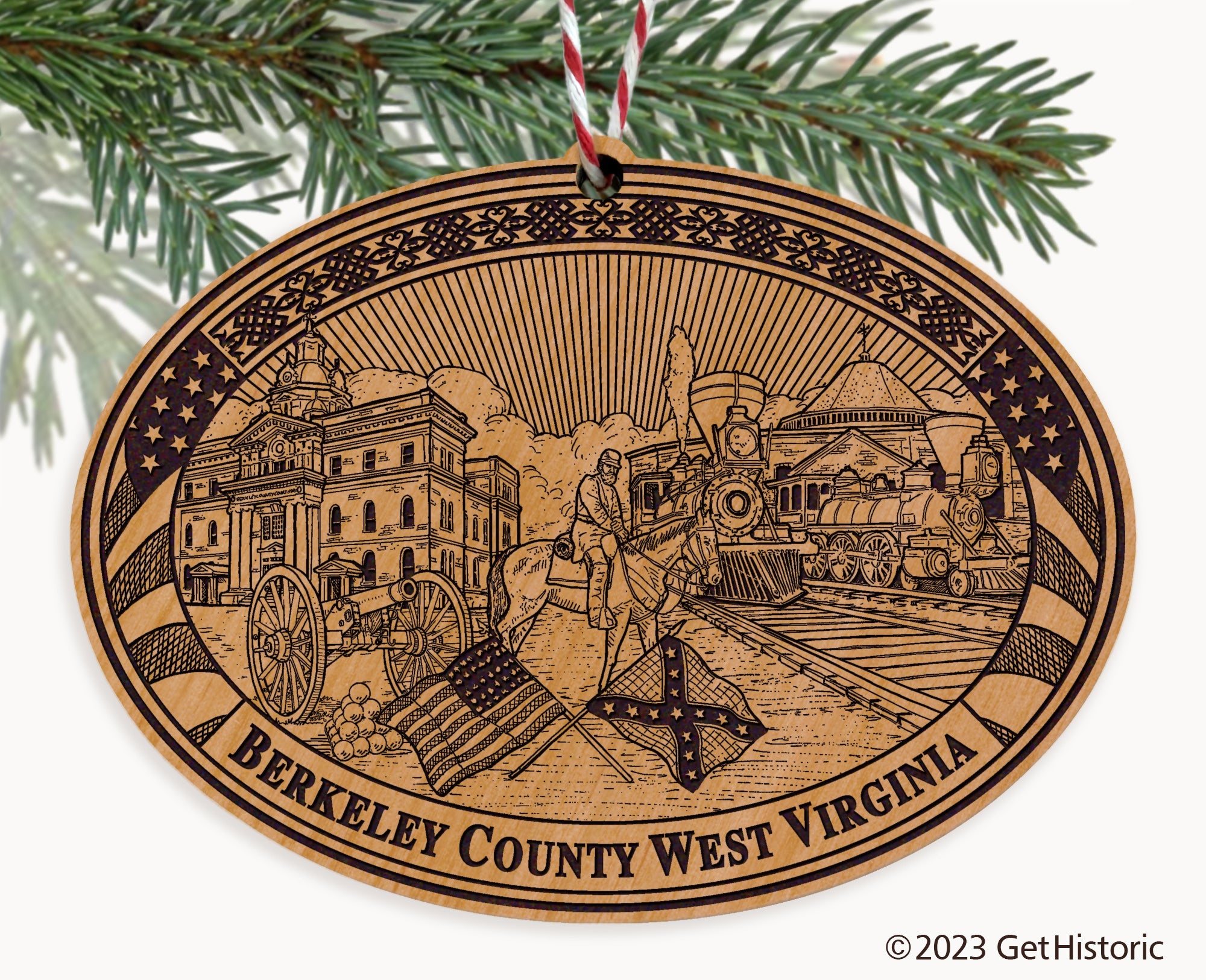 Berkeley County West Virginia Engraved Natural Ornament