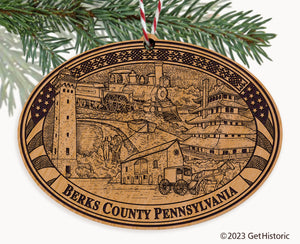 Berks County Pennsylvania Engraved Natural Ornament