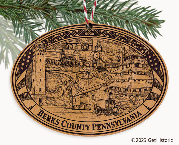 Berks County Pennsylvania Engraved Natural Ornament