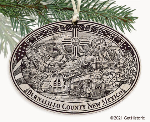 Bernalillo County New Mexico Engraved Ornament
