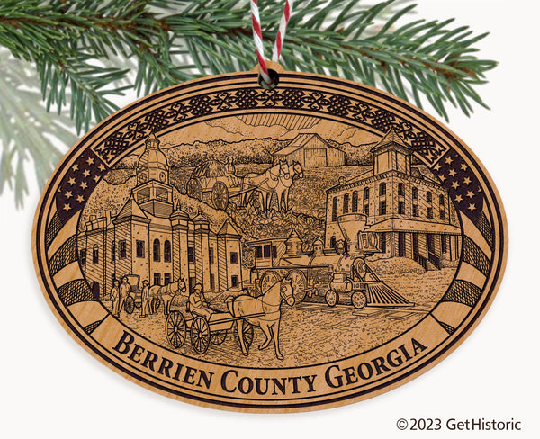 Berrien County Georgia Engraved Natural Ornament