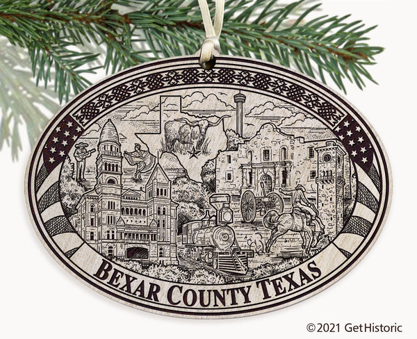 Bexar County Texas Engraved Ornament