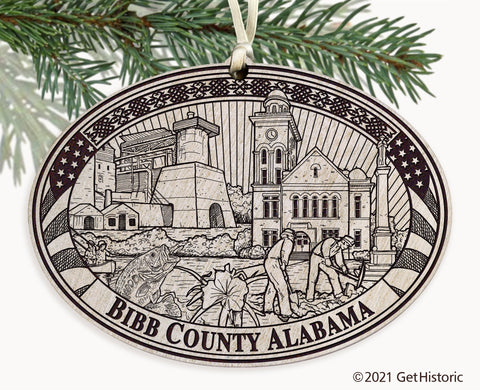Bibb County Alabama Engraved Ornament