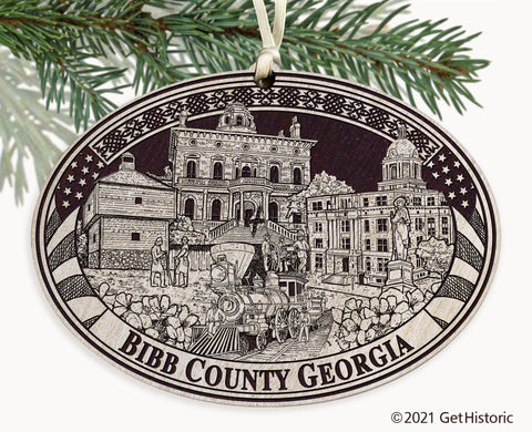 Bibb County Georgia Engraved Ornament