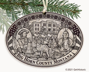 Big Horn County Montana Engraved Ornament