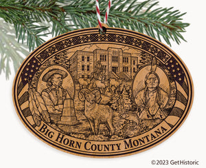 Big Horn County Montana Engraved Natural Ornament