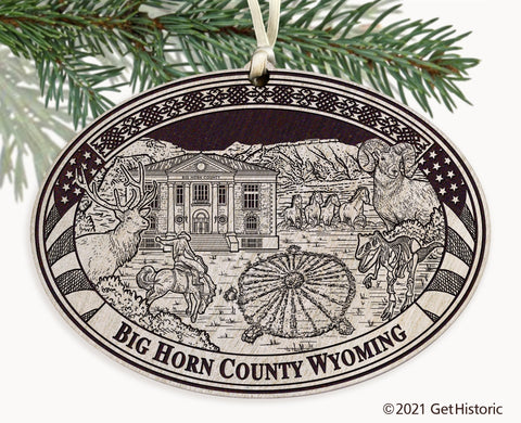 Big Horn County Wyoming Engraved Ornament