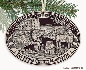 Big Stone County Minnesota Engraved Ornament