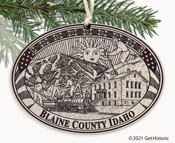 Blaine County Idaho Engraved Ornament