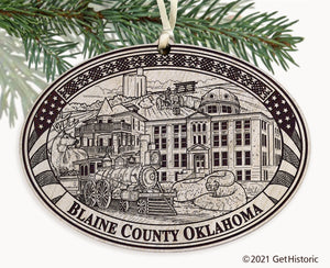 Blaine County Oklahoma Engraved Ornament