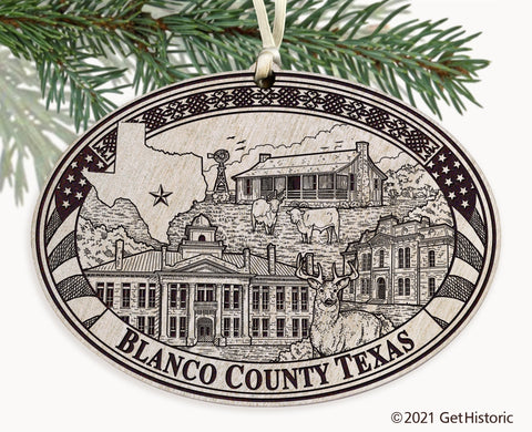 Blanco County Texas Engraved Ornament