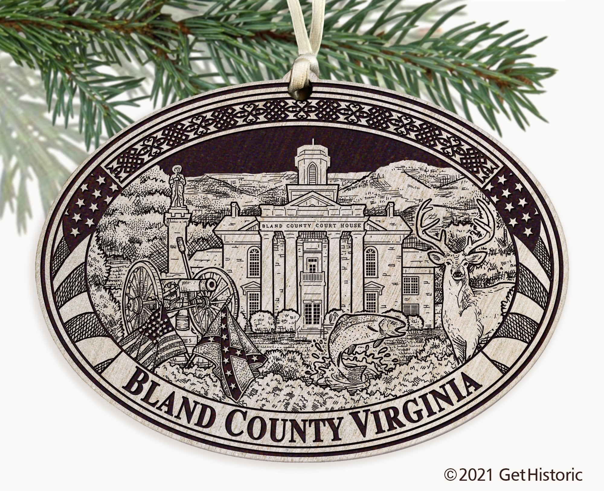 Bland County Virginia Engraved Ornament