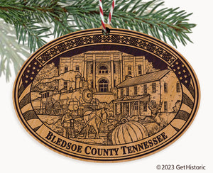 Bledsoe County Tennessee Engraved Natural Ornament