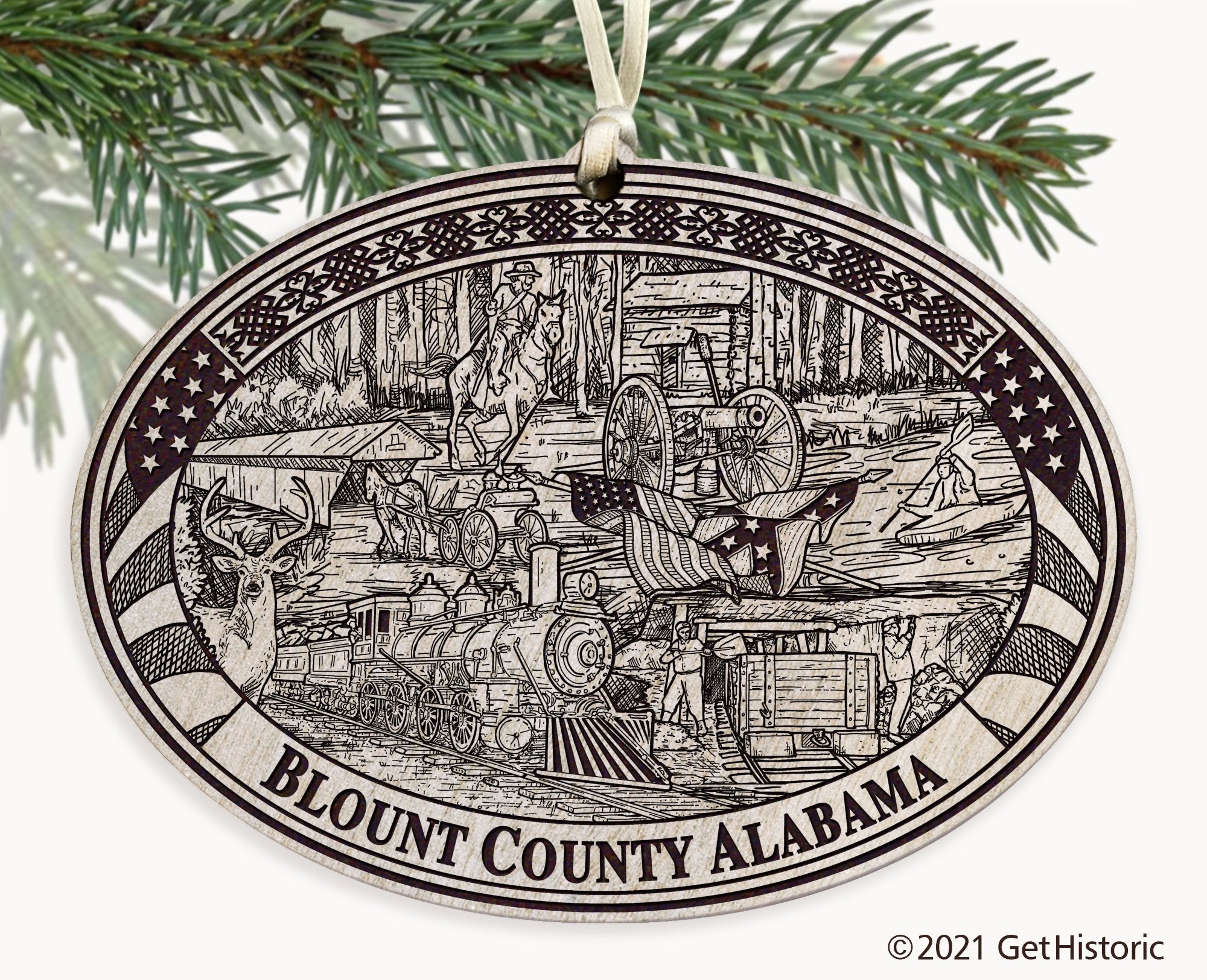 Blount County Alabama Engraved Ornament