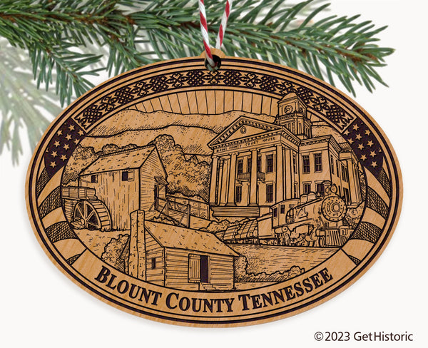 Blount County Tennessee Engraved Natural Ornament