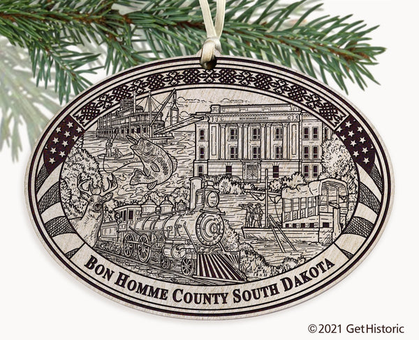 Bon Homme County South Dakota Engraved Ornament