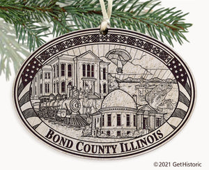 Bond County Illinois Engraved Ornament
