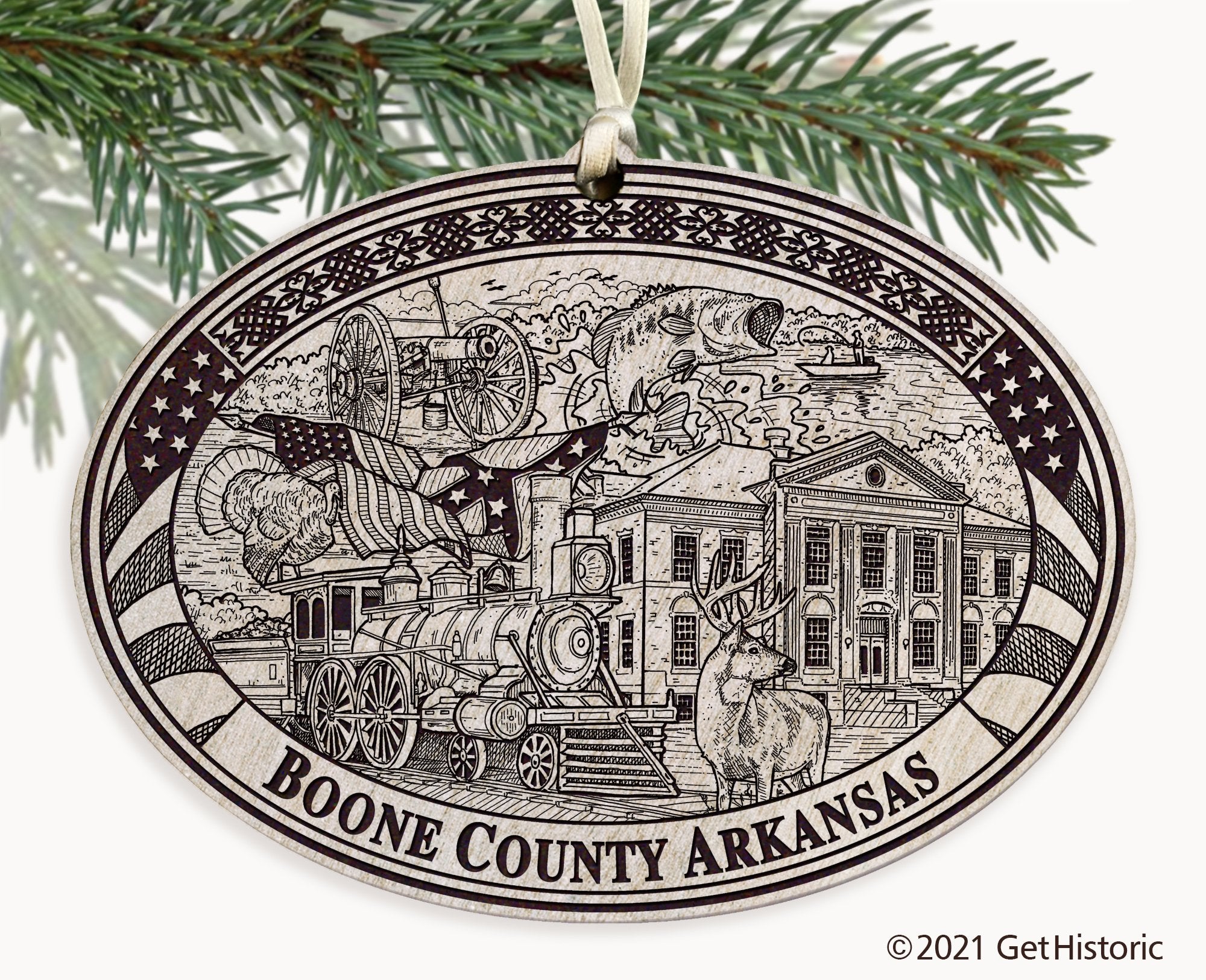 Boone County Arkansas Engraved Ornament