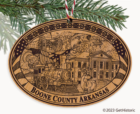 Boone County Arkansas Engraved Natural Ornament
