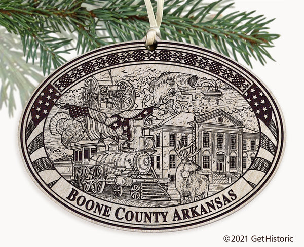 Boone County Arkansas Engraved Ornament