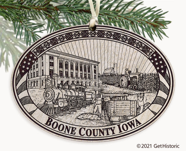 Boone County Iowa Engraved Ornament