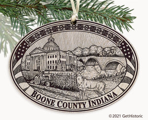 Boone County Indiana Engraved Ornament