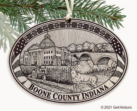 Boone County Indiana Engraved Ornament
