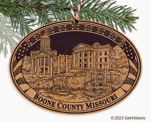 Boone County Missouri Engraved Natural Ornament