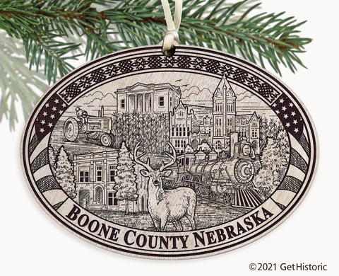 Boone County Nebraska Engraved Ornament