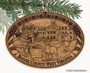 Boone County West Virginia Engraved Natural Ornament