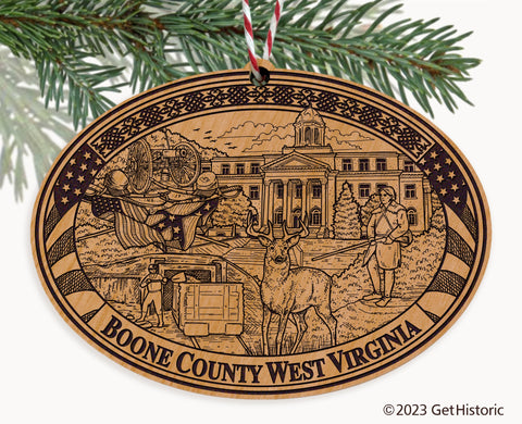 Boone County West Virginia Engraved Natural Ornament