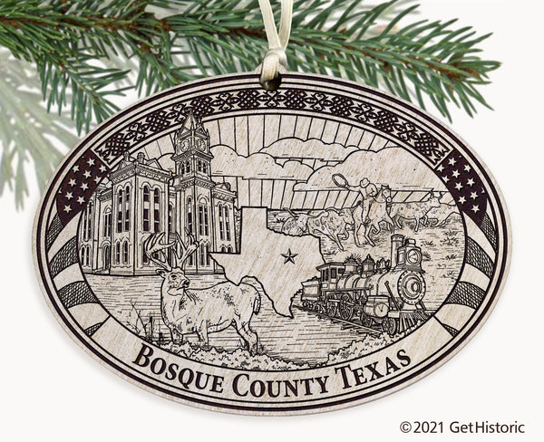 Bosque County Texas Engraved Ornament