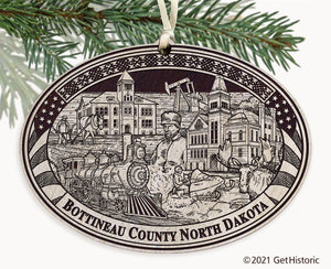Bottineau County North Dakota Engraved Ornament