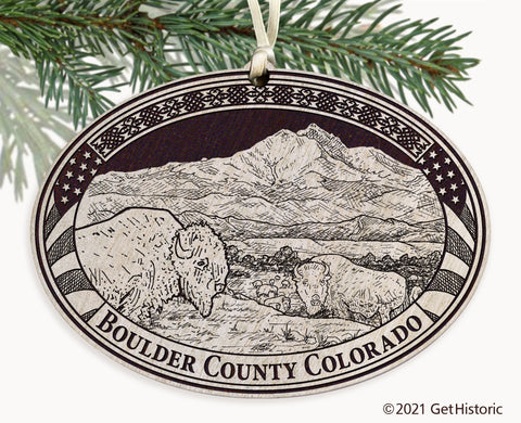 Boulder County Colorado Engraved Ornament