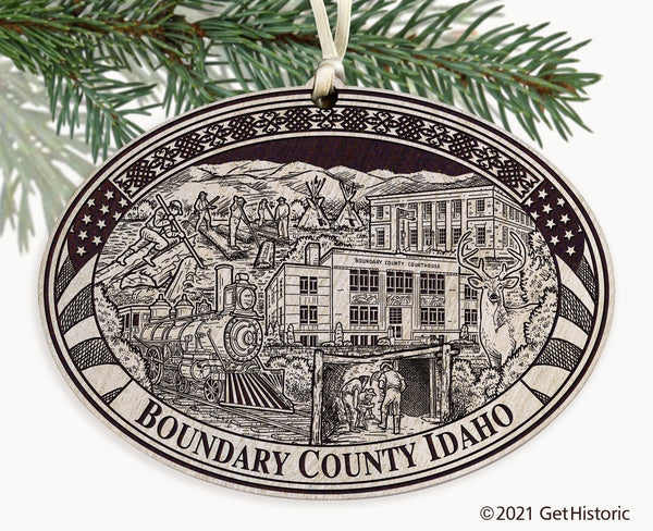 Boundary County Idaho Engraved Ornament