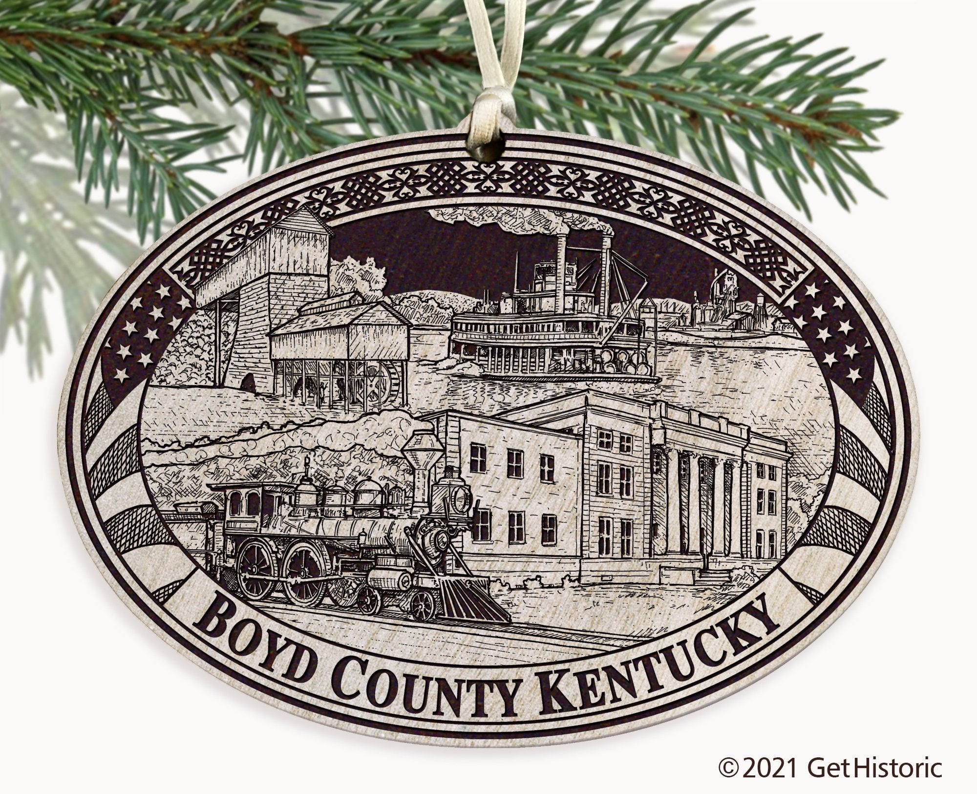 Boyd County Kentucky Engraved Ornament