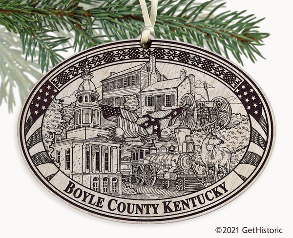 Boyle County Kentucky Engraved Ornament