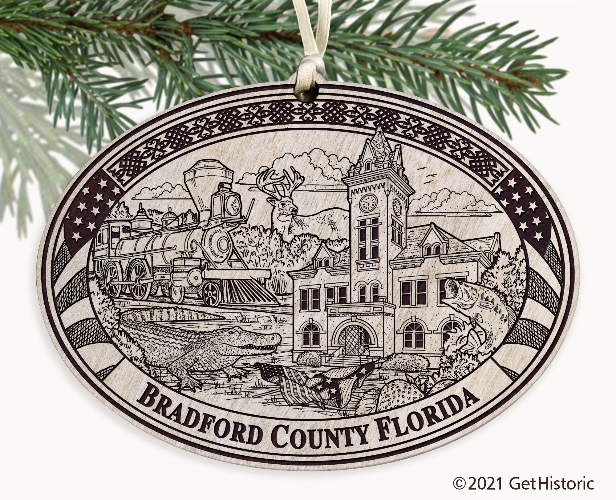 Bradford County Florida Engraved Ornament