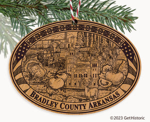 Bradley County Arkansas Engraved Natural Ornament