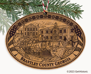 Brantley County Georgia Engraved Natural Ornament
