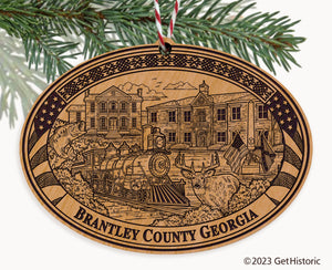 Brantley County Georgia Engraved Natural Ornament