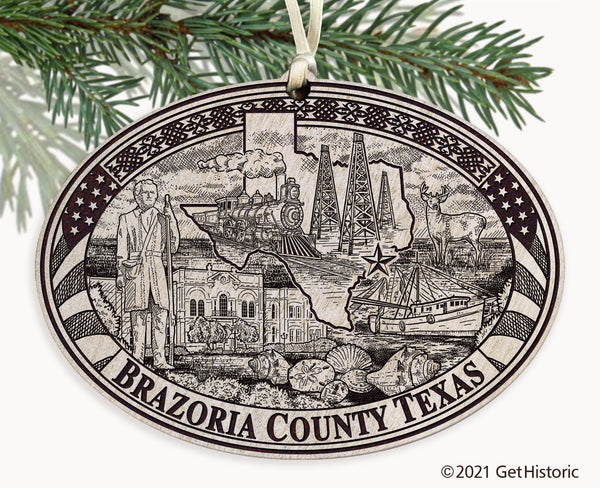 Brazoria County Texas Engraved Ornament