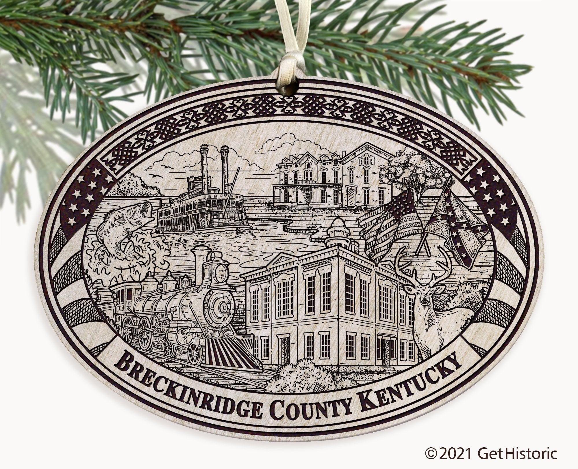 Breckinridge County Kentucky Engraved Ornament
