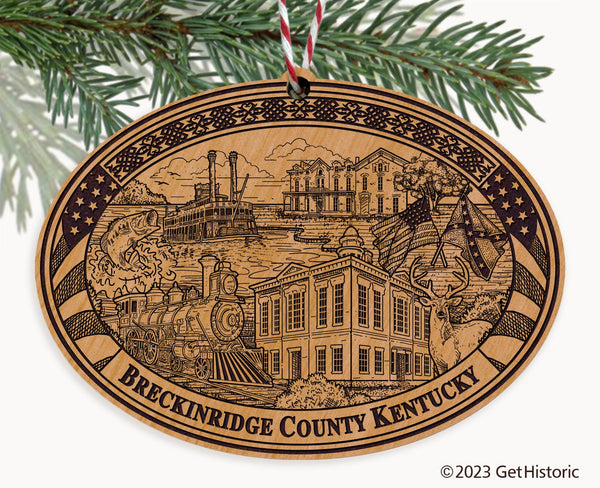 Breckinridge County Kentucky Engraved Natural Ornament