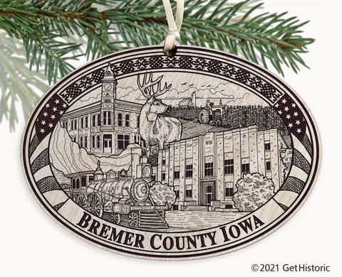 Bremer County Iowa Engraved Ornament