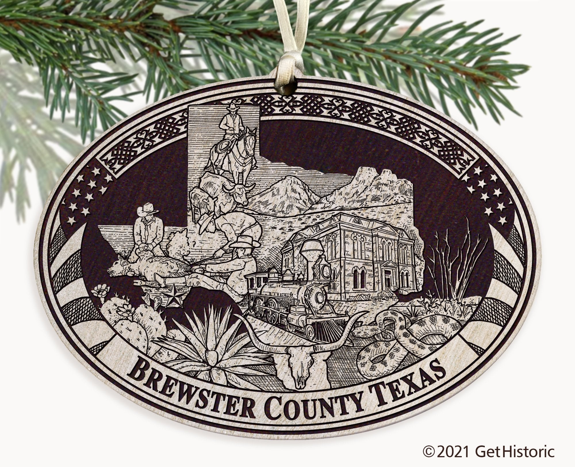 Brewster County Texas Engraved Ornament