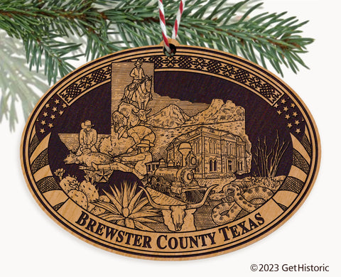 Brewster County Texas Engraved Natural Ornament